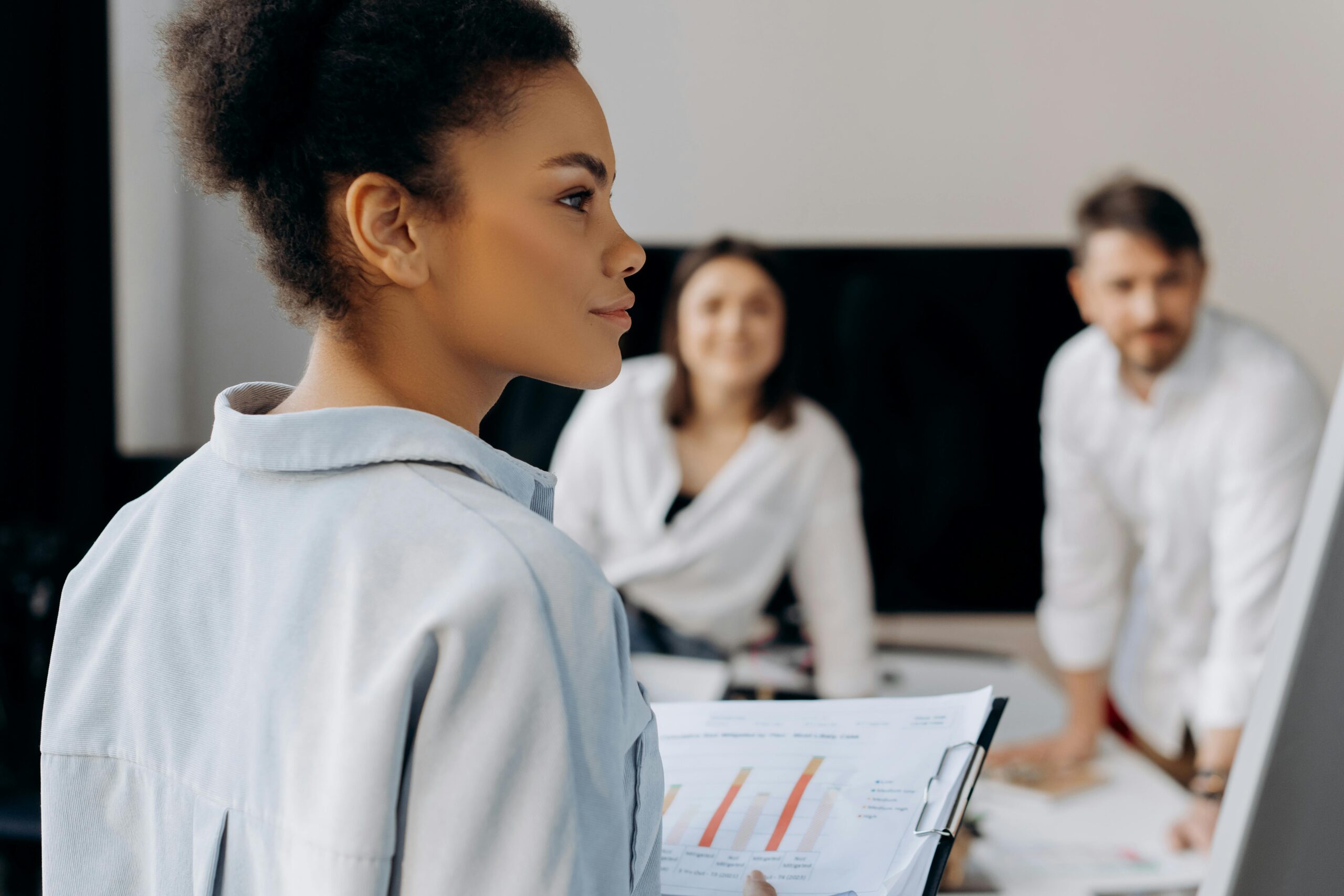 woman leading a presentation
